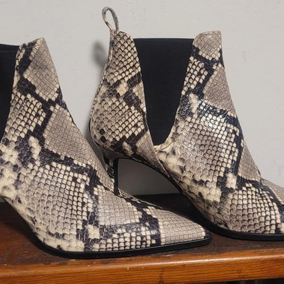 faux snake skin slip on ankle booty - Picture 1 of 2